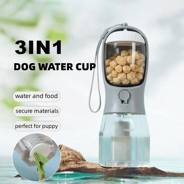 Dog Water Cup Drinking Food Garbage Bag 3 in 1